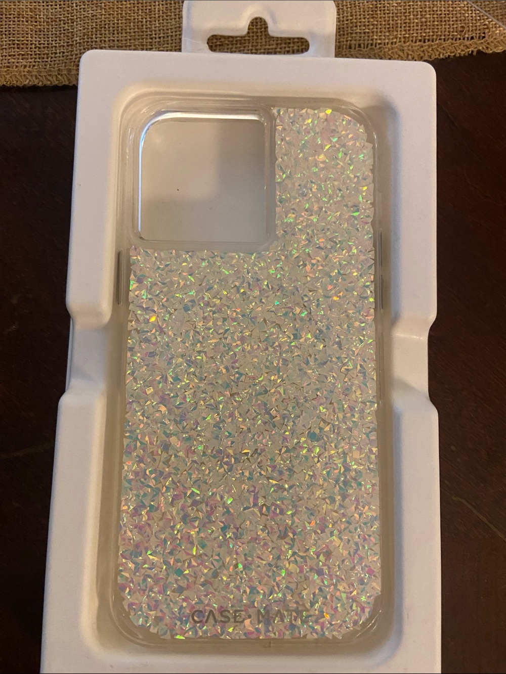 case-mate iPhone 14 Pro Max  Iridescent White Glitter Phone Case